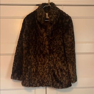 Velvet for Garnet Hill Brown Leopard Teddy Jacket